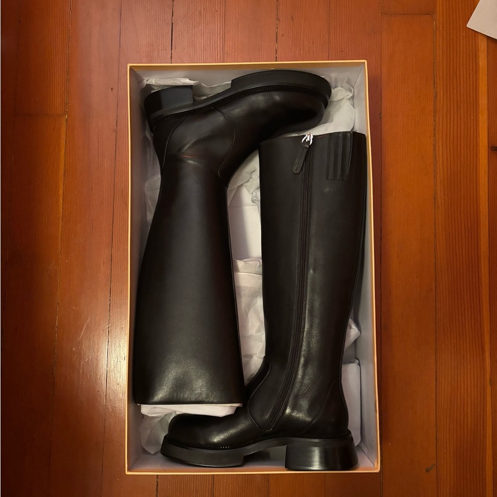 Black Knee-High Leather Boots